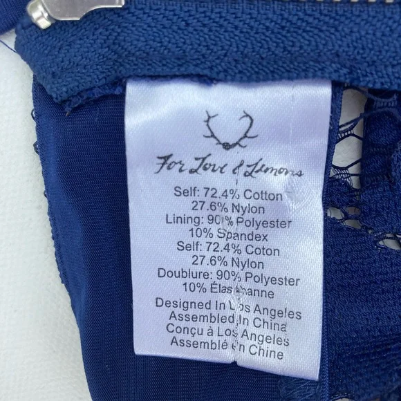 For Love and Lemons Maui Waui Blue Lace Skirt Set - Picture 11 of 16